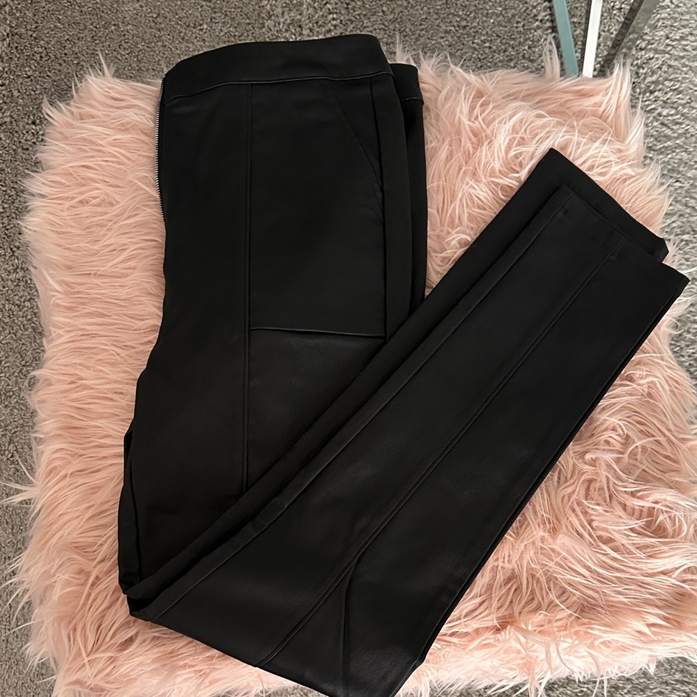 Chocolate faux leather pants